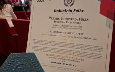 Corradi & Ghisolfi premiata con il premio “𝗜𝗡𝗗𝗨𝗦𝗧𝗥𝗜𝗔 𝗙𝗘𝗟𝗜𝗫 𝟮𝟬𝟮𝟱”